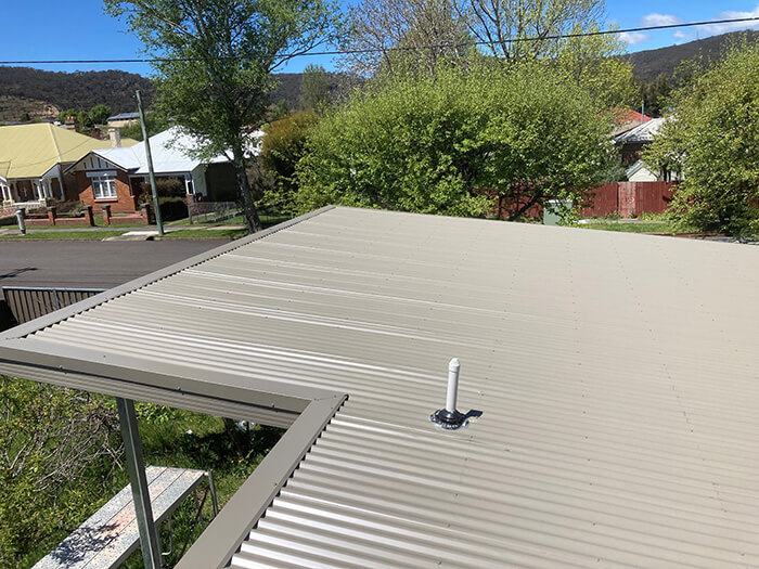 A corner piece of sand coloured roof